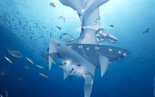 SeaOrbiter con&ccedil;u par Jacques Rougerie.